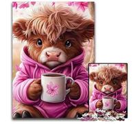 Puzzle 1000 pièces pour Adolescents, Vache des Highlands, en Carton, Jeux, Jouets, Cadeau, pour renforcer l'amour Entre Couples, à partir de 14 Ans, 26x38cm