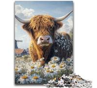 Puzzle 1000 pièces pour Adolescents, Vache des Highlands, Jeu Stimulant et Jeu Familial, décoration Murale, Cadeaux d'anniversaire et de Noël Uniques, 26x38cm