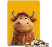 Puzzle 1000 pièces pour Adolescents Vache des Highlands pour 14 Ans et Plus Jeu de défi Unique Jeux en Famille Cadeaux d'anniversaire de Noël 50x75cm