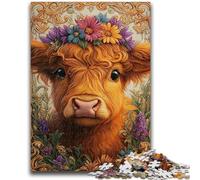 Puzzle 1000 pièces pour Adolescents, Vache des Highlands, Puzzle pour bébé Adolescent, intéressant pour réduire Le Stress, Interaction Parent-Enfant (75x50cm)