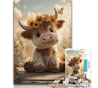 Puzzle 1000 pièces pour Adolescents, Vache Highland, 1000 pièces pour Adultes, Anti-Stress, défi Difficile, Cadeaux du Père Noël Secret (Taille 75x50cm)