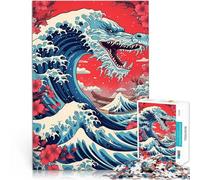 Puzzle 1000 pièces pour Adolescents Vague du Dragon au Large de Kaganawa Impossible Renforcer l'amour Entre Les Couples 75x50cm