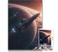 Puzzle 1000 pièces pour Adolescents - Vaisseau Spatial en orbite - Jeu éducatif et Stimulant - Cadeau d'anniversaire - Dimensions : 38x52cm