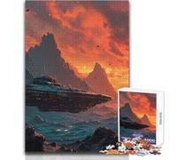 Puzzle 1000 pièces pour Adolescents - Vaisseau Spatial, planète inconnue - Idéal pour des soirées détente - Ajustement Parfait, découpe de précision - Dimensions:38x26cm