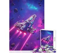Puzzle 1000 pièces pour Adolescents Vaisseau Spatial traversant Un Champ d'astéroïdes Décoration intérieure Jouet Cadeau d'anniversaire Jeu éducatif Renforce l'amour au Sein du Couple 50x75cm