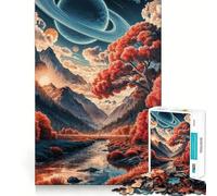 Puzzle 1000 pièces pour Adolescents Vallée céleste d'automne Jeu d'articulation Fine Amusant et Stimulant Jeu Confortable Cadeau d'anniversaire (38x26cm)