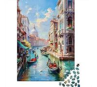 Puzzle 1000 Pièces pour Adolescents Venice Canal Gondola Ride-2 Puzzles pour Adultes pour S'amuser en Famille Stimule Le Cerveau Jeu Au Design Élégant 38x26cm/1000pcs