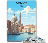 Puzzle 1000 pièces pour Adolescents Venise, Italie, Voyage, imprimé, pour Les 14 Ans et Plus, Jeu de Quiz, activités Amusantes à la Maison, Cadeau d'anniversaire, Cadeaux de Voyage (Taille 38x52cm)