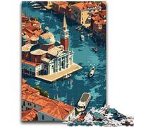 Puzzle 1000 pièces pour Adolescents Venise Vue du Ciel (14 Ans et Plus) Jeu de Quiz Amusant à la Maison, Cadeau d'anniversaire, Cadeau de Voyage (Taille 38x26cm)