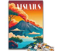 Puzzle 1000 pièces pour Adolescents Vésuve enflammé, Jeux éducatifs, décoration Murale, Cadeaux d'anniversaire et de Noël Uniques (Taille 38x26cm)