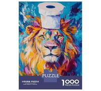 Puzzle 1000 Pièces pour Adolescents Vibrant Lion with Roll Puzzle Adulte Jeux Relaxants Décoration Intérieure Cadeaux d'anniversaire Et Cadeaux Uniques 70x50cm/1000pcs