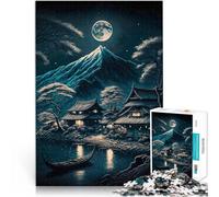 Puzzle 1000 pièces pour Adolescents Village Asiatique de la Pleine Lune défi éducatif Convient pour la décoration de Bureau 75x50cm