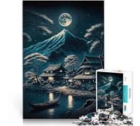 Puzzle 1000 pièces pour Adolescents Village Asiatique de la Pleine Lune Jeu de Quiz Jeu éducatif pour Anniversaire, Noël 38x26cm