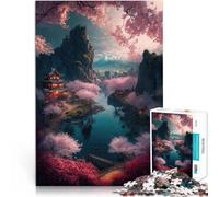 Puzzle 1000 pièces pour Adolescents Village Fleuri Jouets éducatifs d'apprentissage Chaque pièce est Unique - Jeu Familial Stimulant et Amusant 38x26cm