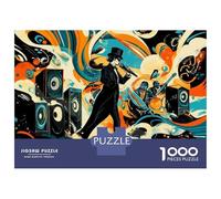 Puzzle 1000 Pièces pour Adolescents Vintage Jazz Band Performance Puzzles pour Adultes, Jouet, Décoration Murale, Art Mural, Idéal comme Cadeau pour Toute La Famille 52x38cm/1000pcs