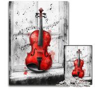 Puzzle 1000 pièces pour Adolescents, Violon Rouge, en Carton, Jeux, Jouets, Cadeau, pour renforcer l'amour Entre Couples, à partir de 14 Ans, 26x38cm
