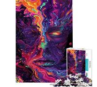 Puzzle 1000 pièces pour Adolescents Visage Abstrait dans Une nébuleuse Puzzle pour Adultes Jeu Relaxant Anti-Stress pour Les Gamers (Taille 50x75cm)