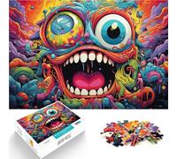 Puzzle 1000 pièces pour Adolescents Visage de Monstre psychédélique Jeu de Casse-tête est idéal comme Cadeau pour Toute la Famille 38x26cm