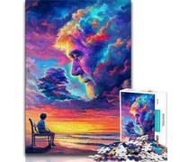 Puzzle 1000 pièces pour Adolescents Visage Humain Nuage coloré Cadeaux pour Adultes Jeu éducatif défi Collection d'artistes Beaux-Arts (26x38cm)