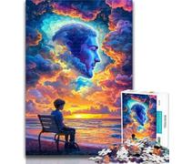 Puzzle 1000 pièces pour Adolescents, Visage Humain, Nuage coloré, Jeu Familial, Cadeau d'anniversaire Défi Haute difficulté 26x38cm