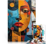 Puzzle 1000 pièces pour Adolescents Visages dévoilés Jouets éducatifs d'apprentissage avec Affiche et Feuille de Questions correspondantes 26x38cm