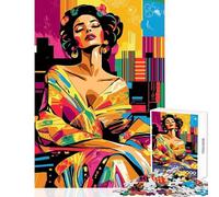 Puzzle 1000 pièces pour Adolescents Vision Pop Art d'Adele Bloch-Bauer Jeu éducatif Cadeau pour Femmes Jouet à Monter soi-même Cadeau pour Amis et Famille (38x26cm)