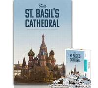 Puzzle 1000 pièces pour Adolescents Visitant la cathédrale Saint-Basile pour Adultes 1000 pièces, Jeu Familial Anti-Stress, défi Difficile, Superbes Cadeaux et Jouets 75x50cm