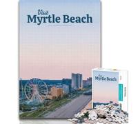 Puzzle 1000 pièces pour Adolescents Visitant Myrtle Beach pour Adultes 1000 pièces, Jeu Familial Anti-Stress, défi Difficile, Superbes Cadeaux et Jouets 26x38cm