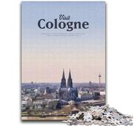 Puzzle 1000 pièces pour Adolescents Visite de Cologne (14 Ans et Plus), Jeu de Quiz Amusant à la Maison, Cadeau d'anniversaire, Cadeau de Voyage (Taille 38x52cm)