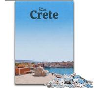Puzzle 1000 pièces pour Adolescents, Visite de la Crète, Anti-Stress, défi Difficile, Cadeaux du Père Noël Secret pour Les 14 Ans et Plus, 26x38cm