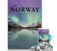 Puzzle 1000 pièces pour Adolescents, Visite de la Norvège, Jeux éducatifs, décoration d'intérieur, Cadeau d'anniversaire, décoration Murale (38x26cm)