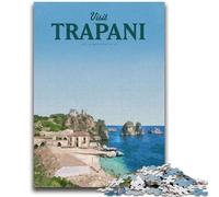 Puzzle 1000 pièces pour Adolescents Visitez Trapani, Jeu éducatif Amusant pour Toute la Famille, décoration d'intérieur Unique (50x75cm)