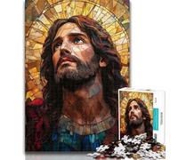 Puzzle 1000 pièces pour Adolescents, vitrail Jésus, 1000 pièces pour Adolescents, Anti-Stress, défi Difficile, décoration d'intérieur, Jouets 26x38cm
