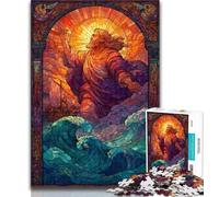 Puzzle 1000 pièces pour Adolescents, vitrail Jésus, Puzzle 1000 pièces pour Adultes, Cadeaux, Jouets, Jeux éducatifs, Anti-Stress, décoration d'intérieur Unique et Cadeaux 26x38cm