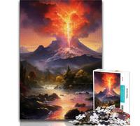 Puzzle 1000 pièces pour Adolescents Volcans colorés 1000 pièces pour Adultes Cadeaux, Art au Fusain Staycation Kill Time pour la décoration de la Maison 75x50cm