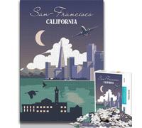 Puzzle 1000 pièces pour Adolescents, Voyage à San Francisco, Jouets de Divertissement Familial, idéal comme Cadeau pour Toute la Famille (75x50cm)