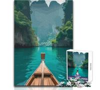 Puzzle 1000 pièces pour Adolescents - Voyage Serein au Bord de la rivière - Loisirs apaisants et relaxants - Assemblage sans Couture - Haute précision - Dimensions:38x52cm
