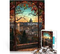 Puzzle 1000 pièces pour Adolescents Vue crépusculaire de Rome Compétition de Vitesse Manuelle Cadeau Amusant 52x38cm