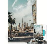 Puzzle 1000 pièces pour Adolescents Vue de Rue de Dubaï Découpe précise Jeu Artistique et intellectuel Activité relaxante pour Un Anniversaire (38x52cm)