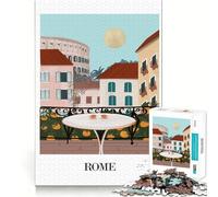 Puzzle 1000 pièces pour Adolescents,Vue Depuis Un Balcon à Rome,découpe précise,Jeu d'art et de réflexion,activité relaxante pour Un Anniversaire (38x52cm)