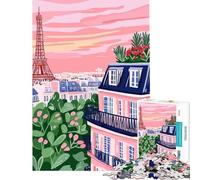 Puzzle 1000 pièces pour Adolescents Vue des toits de Paris avec la Tour Eiffel Jeu éducatif défi Jouet de détente Analyse et logique Idée Cadeau (Dimensions 50x75cm)