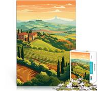 Puzzle 1000 pièces pour Adolescents Vue Toscane - Voyage en Italie Analyse et logique Offrir en Cadeau à Toute la Famille 75x50cm