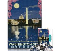 Puzzle 1000 pièces pour Adolescents Washington City by Night, 1000 pièces pour Adultes, Jeu éducatif, Jouet de défi pour Femmes et Hommes 26x38cm