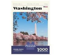 Puzzle 1000 Pièces pour Adolescents Washington DC Travel Art Puzzles pour Adultes - Jeu Manuel - Assemblage De Motifs - Cadeau d'anniversaire Unique 52x38cm/1000pcs