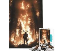 Puzzle 1000 pièces pour Adolescents Wendigo Gardien du Feu de la Forêt Puzzle 1000 pièces décoration intérieure Jouet découpe de précision Cadeau d'anniversaire Cadeau de Voyage (38x26cm)