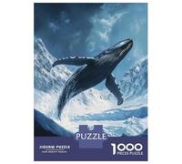 Puzzle 1000 Pièces pour Adolescents Whale Leaping Over Mountains Puzzles pour Adultes, Jeux Amusants, Décoration Murale, Cadeaux Anti-Stress 52x38cm/1000pcs
