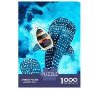 Puzzle 1000 Pièces pour Adolescents Whale Shark Watercolor Puzzles pour Adultes, Jeu De Réflexion, Assemblage De Motifs, Cadeaux d'anniversaire Et Cadeaux Uniques 70x50cm/1000pcs