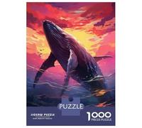 Puzzle 1000 Pièces pour Adolescents Whale Sunset Painting Puzzle pour Adultes, Jouet, Décoration Murale, Cadeaux pour Femmes, Anniversaire Et Cadeaux Uniques 52x38cm/1000pcs