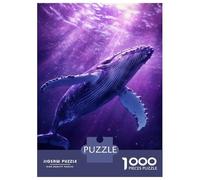 Puzzle 1000 Pièces pour Adolescents Whale's Cosmic Dive Puzzle Adulte Jeux Relaxants Décoration Intérieure Cadeaux d'anniversaire Et Cadeaux Uniques 38x26cm/1000pcs