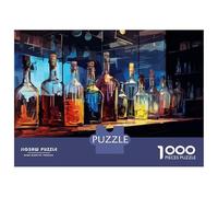 Puzzle 1000 Pièces pour Adolescents Whiskey Bottles on Bar Counter Puzzles pour Adultes, Jouet, Décoration Murale, Art Mural, Idéal comme Cadeau pour Toute La Famille 38x26cm/1000pcs
